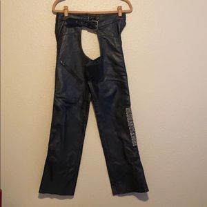 M women’s black leather Harley Davidson Chaps